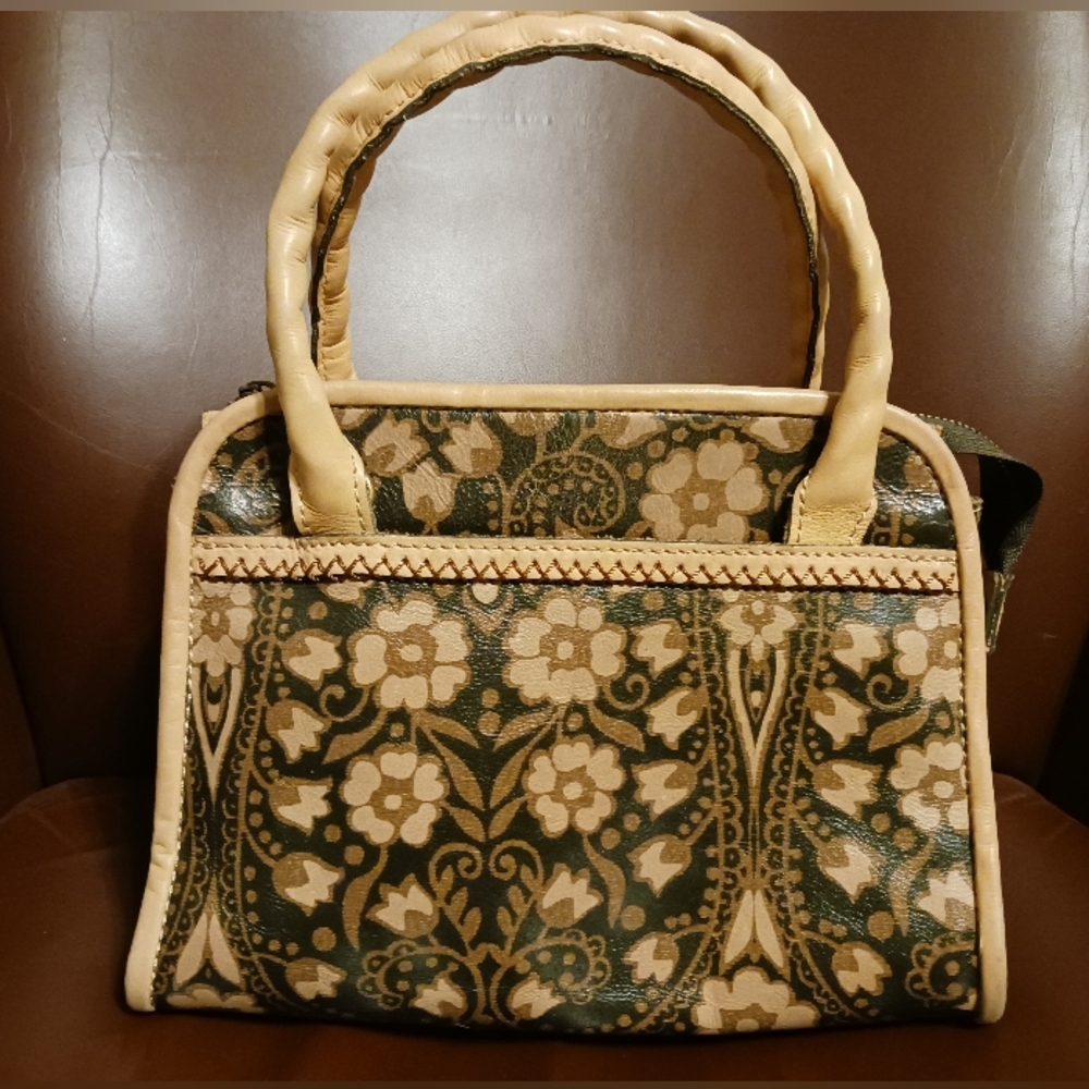 Patricia Nash crossbody bag brown leather scandinavian pattern
